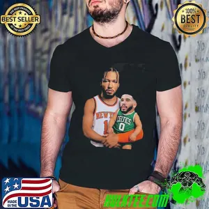 Jalen Brunson carrying baby Jayson Tatum New York Knicks x Boston Celtics 2025 NBA Playoffs shirt