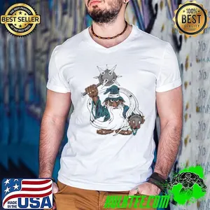 Sorcery Dept holding a mace shirt