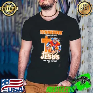 Tennessee in my veins Jesus in my heart mascot shirt