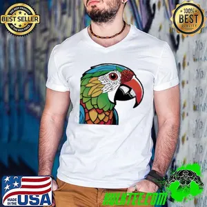Colorful Lovebird Parrot Doodle Sticker shirt