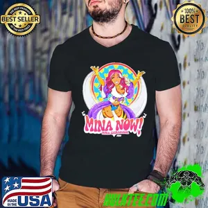 Mina Shirakawa Mina NOW AEW caricature shirt