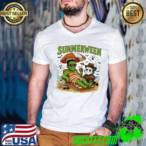 Summerween Horror Characters Beach Skelly shirt