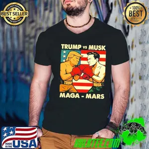 Trump vs Musk MAGA vs Mars boxing usa flag shirt